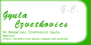 gyula czvetkovics business card